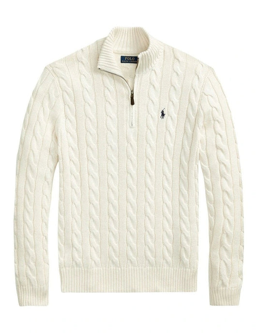 Elegxnce® - Polo RL Ribbestrikket Bomullssweater